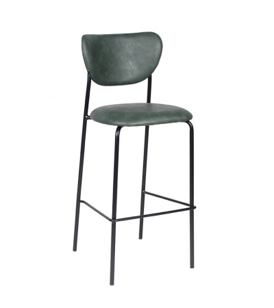 Chaise de barre en cuir de cadre en métal pour le restaurant d'intérieur de chaise haute de bistrot dinant des meubles