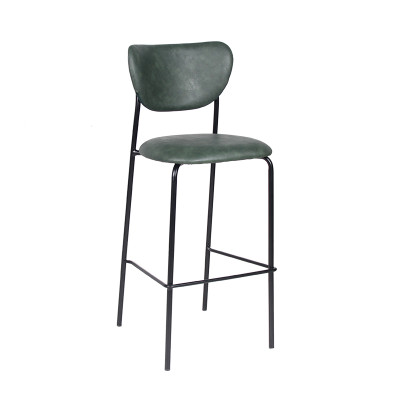 Metal Frame Leather Bar Chair For Indoor Bistro High Chair Restaurant Dining Furniture