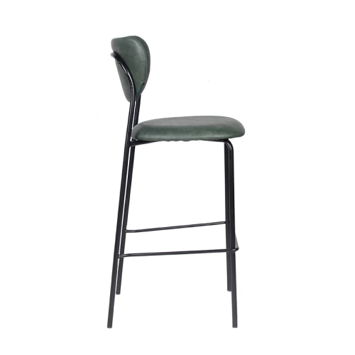 Chaise de barre en cuir de cadre en métal pour le restaurant d'intérieur de chaise haute de bistrot dinant des meubles