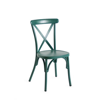 Garden Metal Dining Chair Outdoor Furniture Vintage Cross Back Chair For Patio