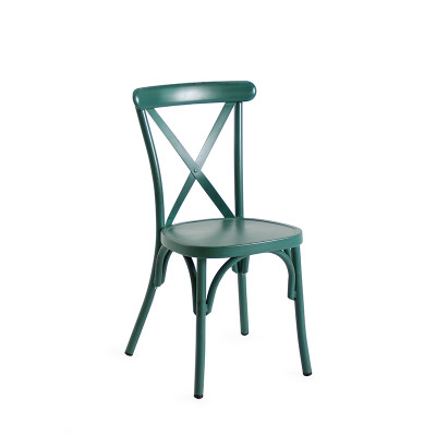 Metal del jardín que cena la silla al aire libre de la cruz del vintage de los muebles de la silla para el patio