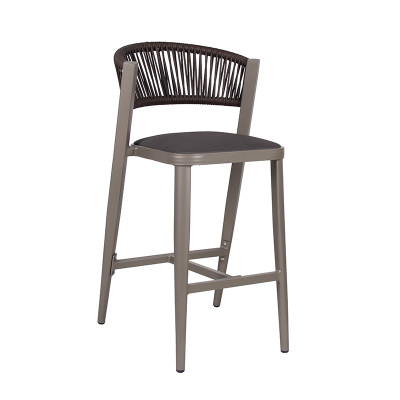 Chaise haute en rotin de meubles de barre de tabouret de chaise de barre de bistrot extérieur pour le jardin et le café