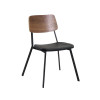 Terrace Chair Metal Frame Pu Seat Wood Back Dining Chair For Indoor Restaurant And Cafe