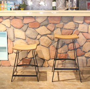 Tabouret haut en bois d'intérieur de cadre en métal de meubles de barre pour le tabouret latéral de restaurant et de barre