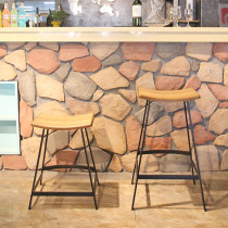 Indoor Wooden Bar Furniture Metal Frame High Stool For Restaurant And Bar Side Stool