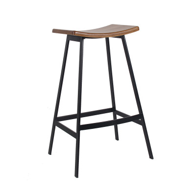 Indoor Wooden Bar Furniture Metal Frame High Stool For Restaurant And Bar Side Stool