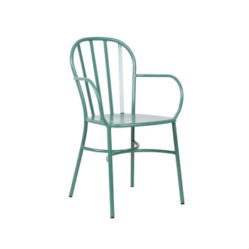 Vintage Metal Garden Armchair Retro Style Outdoor Furniture For Patio Stacking Chairs