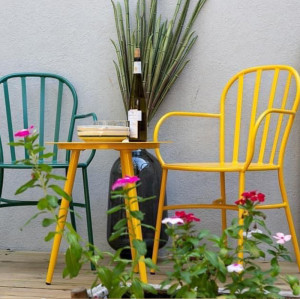 كرسي حديقة معدني عتيق أثاث خارجي بتصميم عتيق لكراسي تكديس الفناء