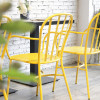 Coffee Shop Chairs With Armrest Outdoor Furniture Wire Back Dining Chair For Restaurant