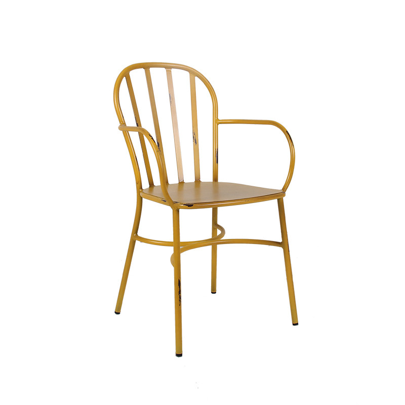 Coffee Shop Chairs With Armrest Outdoor Furniture Wire Back Dining