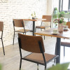 Meubles de salle à manger d'intérieur commerciaux de cadre en métal de chaise en bois de style rétro pour le restaurant
