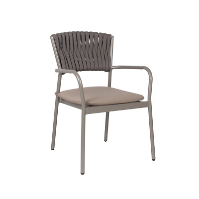 Chaise extérieure de corde avec des meubles imperméables de patio de fauteuil de salle à manger de jardin de siège de coussin