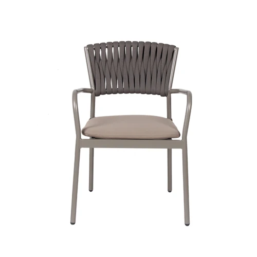 Modern Outdoor Commercial Furniture Thick Rope Rattan Armchair Coffee Shop Outdoor Use