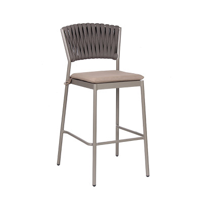 Chaise haute de corde pour le fabricant de meubles commerciaux de jardin Chaise extérieure de barre de restaurant