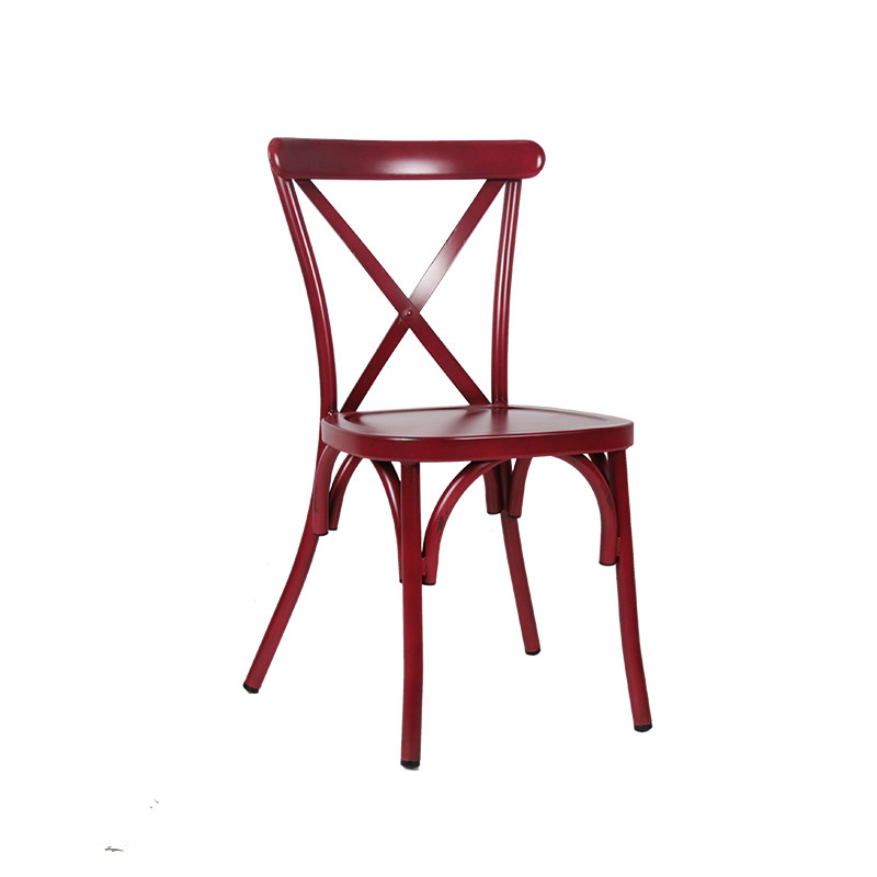 Party Furniture Metal Banquet Chair Cross Back Big Size Event Dining Chair Outdoor Chairs