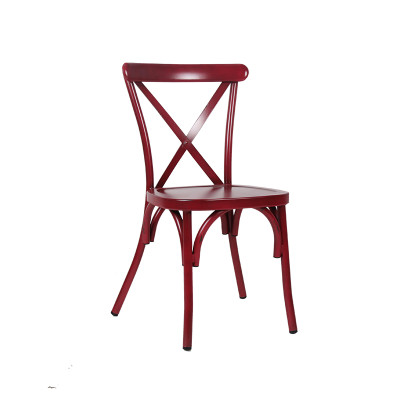 La chaise de banquet en métal de meubles de partie croisent la chaise dinante d'événement de grande taille de dos