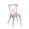 Hotel Terrace Outdoor Side Chair Furniture Metal Cross Back Design Cafe Dining Chairs