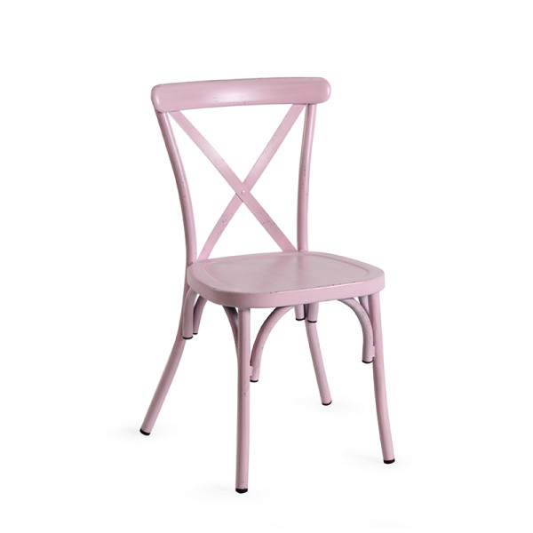 Meubles de salle à manger de style rétro de chaise en acier de café-restaurant d'intérieur empilant la chaise de café