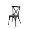 Hotel Terrace Outdoor Side Chair Furniture Metal Cross Back Design Cafe Dining Chairs
