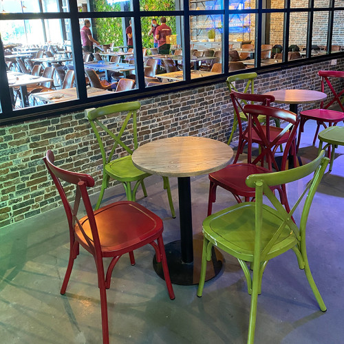 المقهى الداخلي الصلب كرسي الرجعية نمط أثاث غرفة الطعام التراص كرسي القهوة