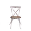 Restaurant Dining Room Steel Chair Wooden Seat Indoor Commercial Cafe Dining Chair