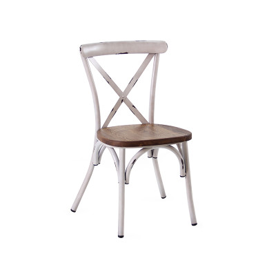 Restaurant Dining Room Steel Chair Wooden Seat Indoor Commercial Cafe Dining Chair