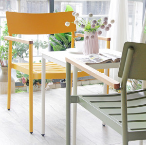 Home Outdoor Lounge Armchair Garden Furniture Waterproof Metal Leisure Chair For Backyard