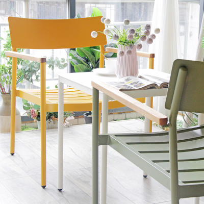 Home Outdoor Lounge Armchair Garden Furniture Waterproof Metal Leisure Chair For Backyard