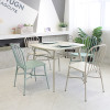 Indoor Home Dinning Square Table Set Metal Chairs And Table Furniture 1 Table 4 Chairs