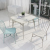 Indoor Home Dinning Square Table Set Metal Chairs And Table Furniture 1 Table 4 Chairs