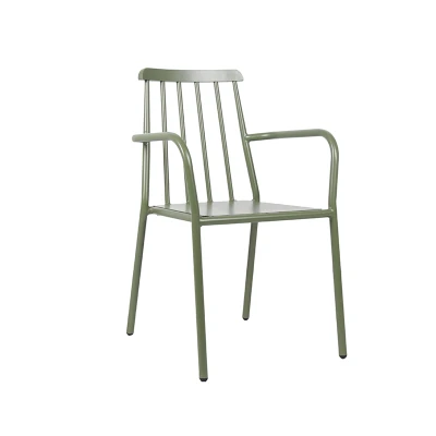 Outdoor Aluminum Big Size Durable Garden Chair Vintage Design Dining Armchair