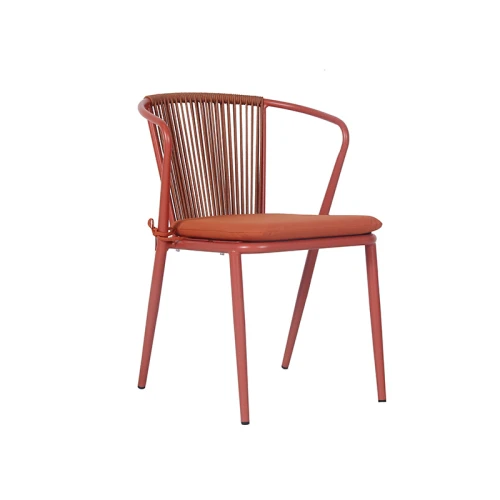 Stacking Outdoor Rope Dinning Chair Restaurant Furniture For Outside Lesiure Dining Armchair
