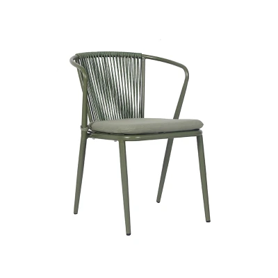 Stacking Outdoor Rope Dinning Chair Restaurant Furniture For Outside Lesiure Dining Armchair