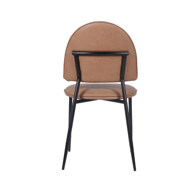 Indoor Furniture Vintage Faux Leather Chair Metal Frame Commercial Restaurant Dinning Chair