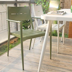 Large loading Container Metal Chairs Outdoor Furniture For Restaurant Terrace Dining Metal Armchair