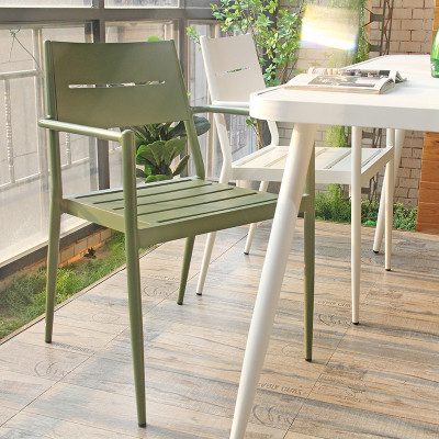 Large loading Container Metal Chairs Outdoor Furniture For Restaurant Terrace Dining Metal Armchair