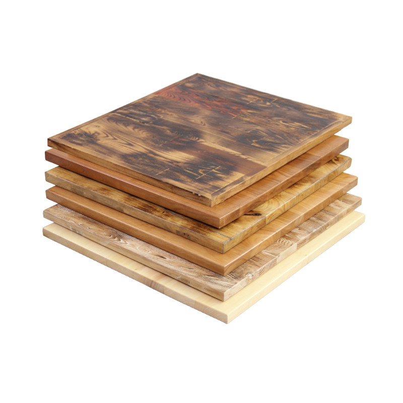 Solid Ash Wood Log Table Top Coffee Shop Sqaure Table Top Commercial