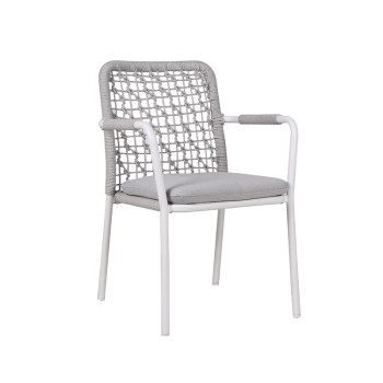 Commercial Outdoor Furniture Factory In China Aluminum Rope Dinning Armchair For Restaurant