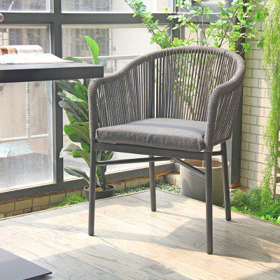 Outdoor Dinning Chair Wholesaler Restaurant Commercial Furniture Aluminum Rope Chair