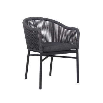 Outdoor Dinning Chair Wholesaler Restaurant Commercial Furniture Aluminum Rope Chair