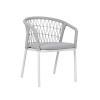 Garden Chair Dining Use Commercial Outdoor Furniture Aluminum Rope Dining Armchair for Restaurants