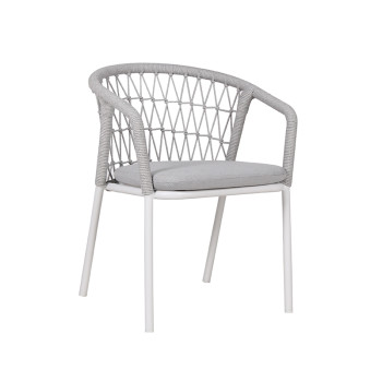 Exclusive Distributor Of Commercial Outdoor Furniture Aluminum Rope Dining Armchair for Restaurants