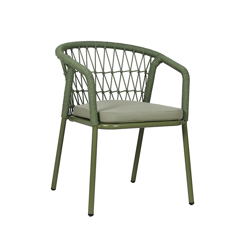 Garden Chair Dining Use Commercial Outdoor Furniture Aluminum Rope