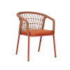 Garden Dinning Chair Commercial Outdoor Furniture Aluminum Rope Dining Armchair for Restaurants