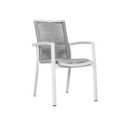 Commercial Outdoor Furniture Experience Luxury Dining with our Exclusive Aluminum Rope Dining Armchair