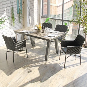 Wholesale Rope Weaving Chair Aluminum Frame Outdoor Chair Supplier Restaurant Outdoor Furniture