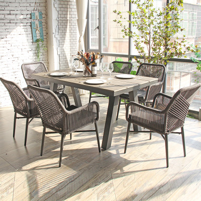 Factoty High-Quality Metal Dining Table Set wholesale Customizable Outdoor Furniture for Restaurants