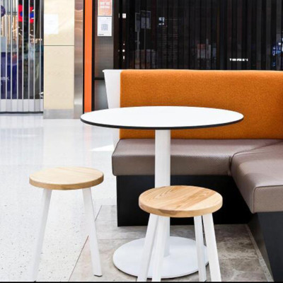 Commercial Chair Stool Metal Frame Wooden Seat Restaurant Dinning Stool For Wholesale