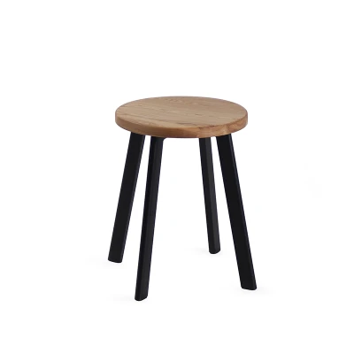 Commercial Chair Stool Metal Frame Wooden Seat Restaurant Dinning Stool For Wholesale