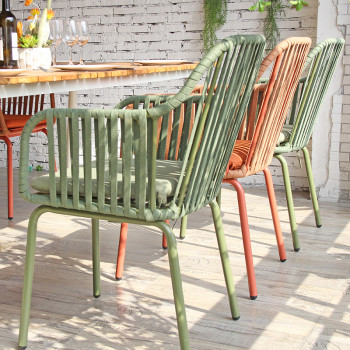 Outdoor Aluminum Frame Rope Weaving Chairs Commercial Outdoor Furntiure